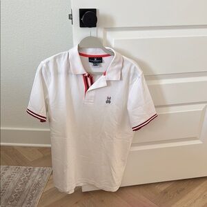 Psycho Bunny White Polo Shirt with Red Accents